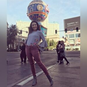 Bell sleeved striped feminine going out floral top flower 🌸 💁🏻‍♀️